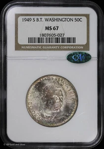 1949 S Booker T. Washington Half Dollar NGC MS 67 CAC - Picture 1 of 4