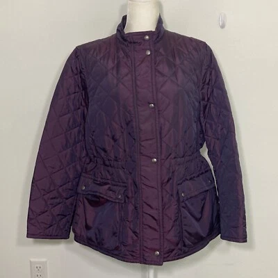 Chaqueta Coach para mujer mediana púrpura diamante acolchado abrigo acolchado iridiscente Foto 1 de 4