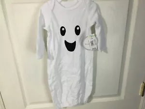 Adorable Smiling Ghost Sleep Gown Long sleeve 0-3 100% Cotton*NEW w/tags* tt1 - Picture 1 of 3