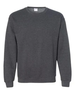 Gildan 18000 Heavy Blend Dark Heather Sweatshirt Plain Crew - Picture 1 of 3