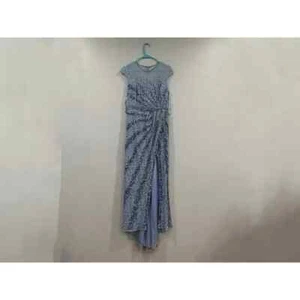 Mac Duggal 5619 Embellished Illusion High Neck Gown French Blue Size 8 NWOT - Picture 1 of 6