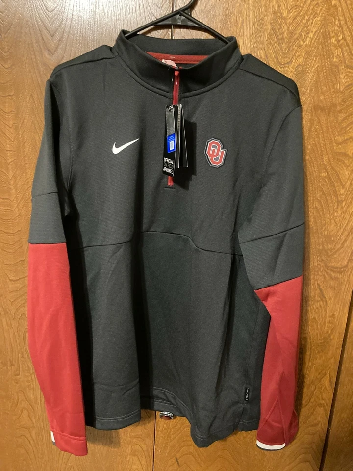 Nike Oklahoma Sooner On Field 1/4 Zip Pullover Jacket CQ5704-060 Size M -