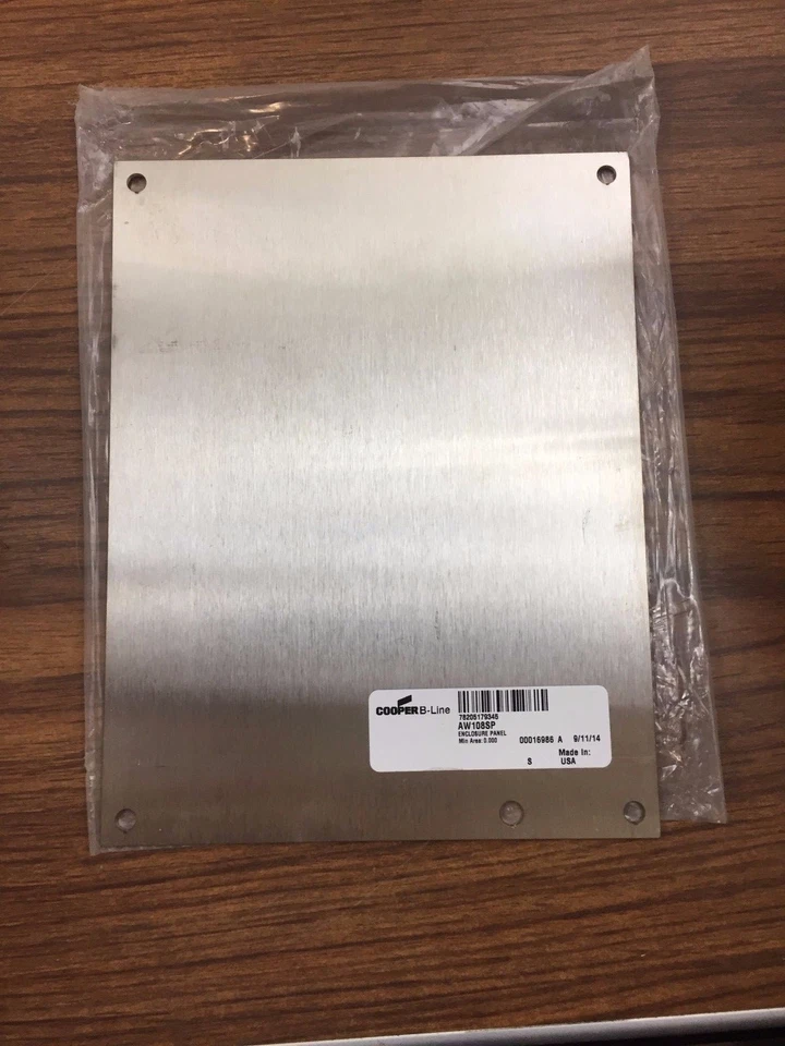  Cooper B-Line AW108SP 10 x 8 Inch JIC Stainless Steel Panel for Enclosure - Image 1 of 1