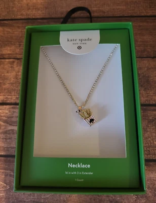 Kate Spade New York x Target French Fry Charm Tennis Necklace Gold New In hand - Image 1 of 2