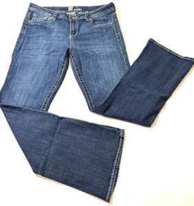 KUT From the Kloth Dark Denim Bootcut Jeans Stitch Flap Back Women's 14 (34x32) - Picture 1 of 11