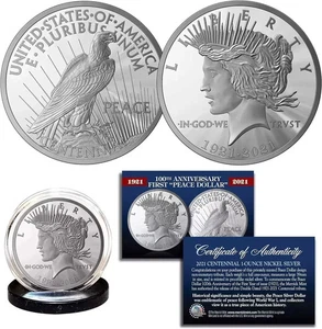 Silber Dollar Münze 100 Jahre Final Peace mit Zertifikat - Bild 1 von 1