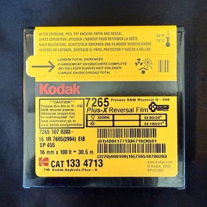 NEW Seal Kodak PXR #7265 Plus-X Reversal 16mm Double Perforated Movie Film 100' - Picture 1 of 11
