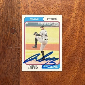 Pablo Lopez Autographed 2023 Topps Heritage Signed Card #341 - Miami Marlins - Picture 1 of 2