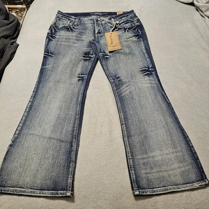 Pantalones de mezclilla para mujer Vanity Premium Collection Tyler nuevos con etiquetas talla 32W/33L acampanados tiro bajo - Imagen 1 de 11