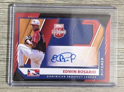 2021 Elite Extra Edwin Rosario Prospect Auto Autograph Jersey DPL - Image 1 of 2