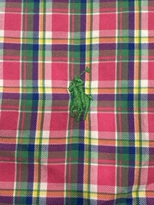 Camicia Ralph Lauren uomo XXLT vestibilità classica manica corta rosa a quadri con bottoni - Foto 1 di 12