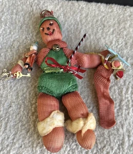 Sehr gute handgefertigte Weihnachtselfe Puppe OOAK hergestellt mit 1920 Mini Seidenstrümpfen Mini Spielzeug - Bild 1 von 12