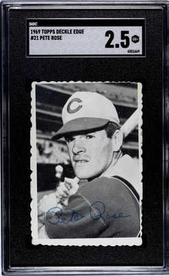1969 Topps Deckle Edge Pete Rose HOF SGC 2.5 Cincinati Reds - Imagem 1 de 2