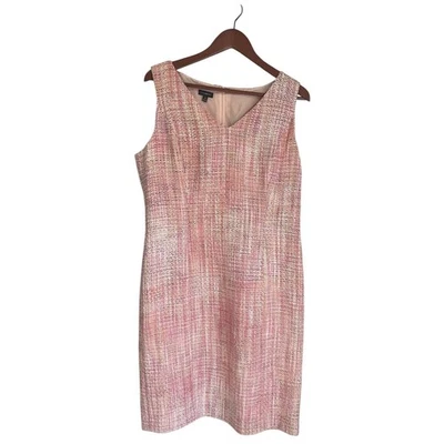 Vestido Vaina Talbots Rosa Tweed Mujer 14 Forrado Estilo Clásico Preppy Foto 1 de 4