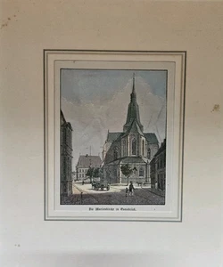 Original historischer Kunststich, coloriert. Marienkirche zu Osnabrück - Bild 1 von 3