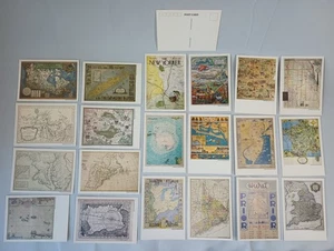 Lot de 21 cartes postales anciennes topographie du monde Flora Studios taille standard envoi rapide - Photo 1/10