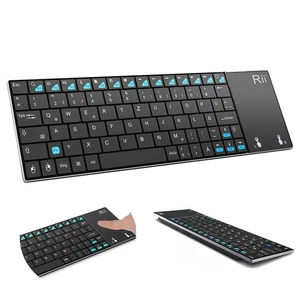 K12+ Mini Kabellose Tastatur mit großem Touchpad Maus & QWERTZ-Tastatur, Edelstahl... - Bild 1 von 9