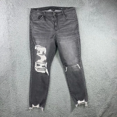 American Eagle Jeans Women 18 Distressed Next Level Stretch Skinny Fringe Hem - Image 1 of 4