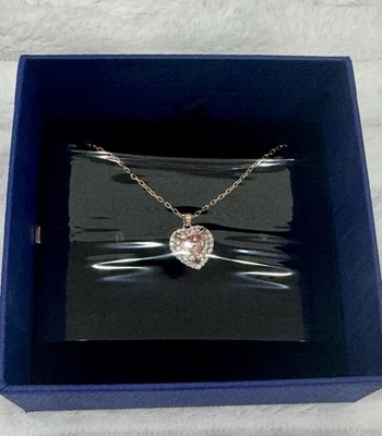 NOVO Colar Coração Rosa Swarovski - Imagem 1 de 4