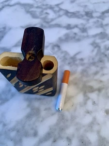 Pipa para fumar madera giratoria 180° con almacenamiento oculto, diseño de caja de madera con pipa de metal - Imagen 1 de 8