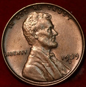 Uncirculated Red 1939-D Denver Mint Copper Lincoln Wheat Cent - Picture 1 of 2