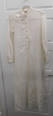 Christian Dior Jr's Nightgown White Lace Collar Long Sleeve 58579 sz 5 - Image 1 of 4