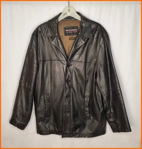 Chaqueta de cuero Wilson para hombre con forro de cremallera Thinsulate - negra - M - Imagen 1 de 7