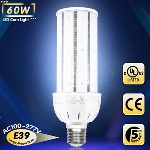 60W LED Corn Light Replace 250W MH/HID E39 Mogul Base,Warehouse High Bay Bulb UL - Picture 1 of 15