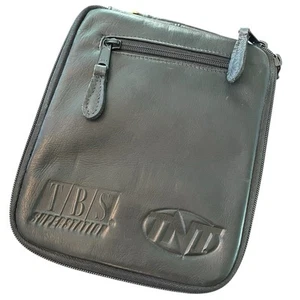 Vintage TNT TBS Promo Leather Zip Close Top Handle Structured Case Unique - Picture 1 of 12