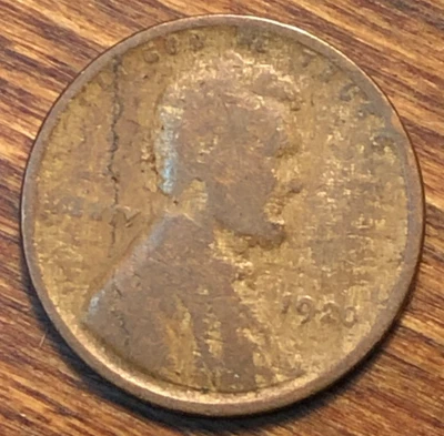 1920 Lincoln Wheat Cent Lamination Defective Planchet Woody Improper Alloy Error - Image 1 of 4