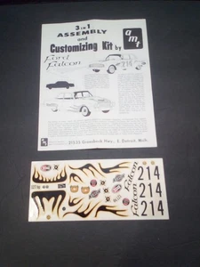 Amt '60 Ford Falcon Decals und Anleitung Maßstab 1:25 wirklich guter Zustand - Bild 1 von 4