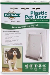 PetSafe Small Plastic Pet Door ~ 1-15 Lb ~ 5 1/8 x 8 1/4 Flap Opening - Picture 1 of 4