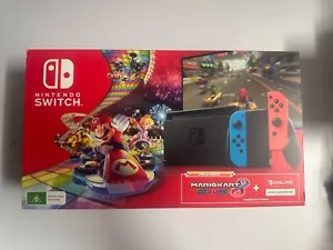 Nintendo Switch Neon Joy-Con Console with Mario Kart 8 Deluxe Bundle NEW - Picture 1 of 5