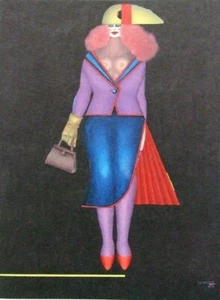 RICHARD LINDNER mounted vintage print 16 x 12" 1977 70s retro Pop Art DLM 22602 - Picture 1 of 3