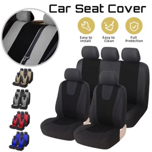 Universal Front + Rear Car Seat Covers 5-Seats Full Set for Car Truck SUV Van - Picture 1 of 20