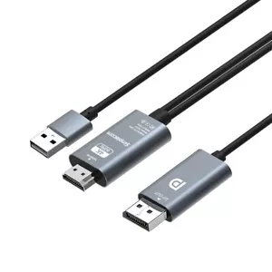 Active HDMI to DP DisplayPort Converter Adapter Cable 4K@60hz USB Powered 2M - Picture 1 of 3