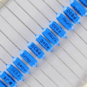 Phi KP464 series 340pF/630V 1% axial tin film capacitor replace 330pF/360pF - Picture 1 of 2