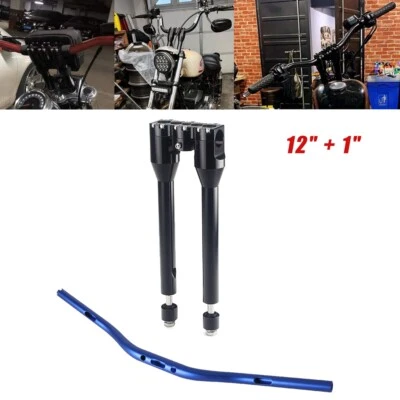 Elevadores de manillar 12" para Harley Dyna Softail Sportster Touring Club Style 1-1/4" Foto 1 de 4