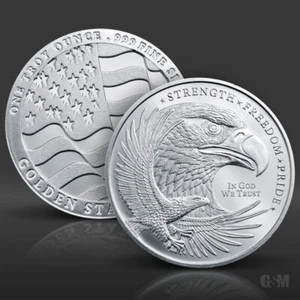 1 oz GSM Silver Eagle Round .999 fine Silver Bullion 1 Troy Ounce - Picture 1 of 3