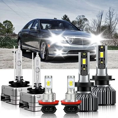 For Mercedes-Benz S400 2010-2010 6x LED HID Headlight Hi/Lo Bulbs+Fog Lamp Combo - Image 1 of 4