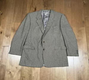 Blazer Hickey Freeman Neiman Marcus Boardroom lana/cashmere pied de poule uomo 50L - Foto 1 di 8