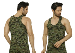 Camouflage Herren Weste Armee Camouflage Militär Ärmelloses Oberteil Fitnessstudio Sport Baumwolle - Bild 1 von 7