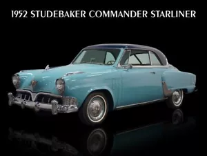Studebaker Commander Starliner 1952 en azul letrero nuevo: 15x20" acero EE. UU. - Imagen 1 de 1