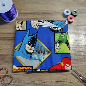 DC Comics Characters Blue Fat Quarter, Cotton Fabric Quilting, Sewing, Crafting - Picture 1 of 3