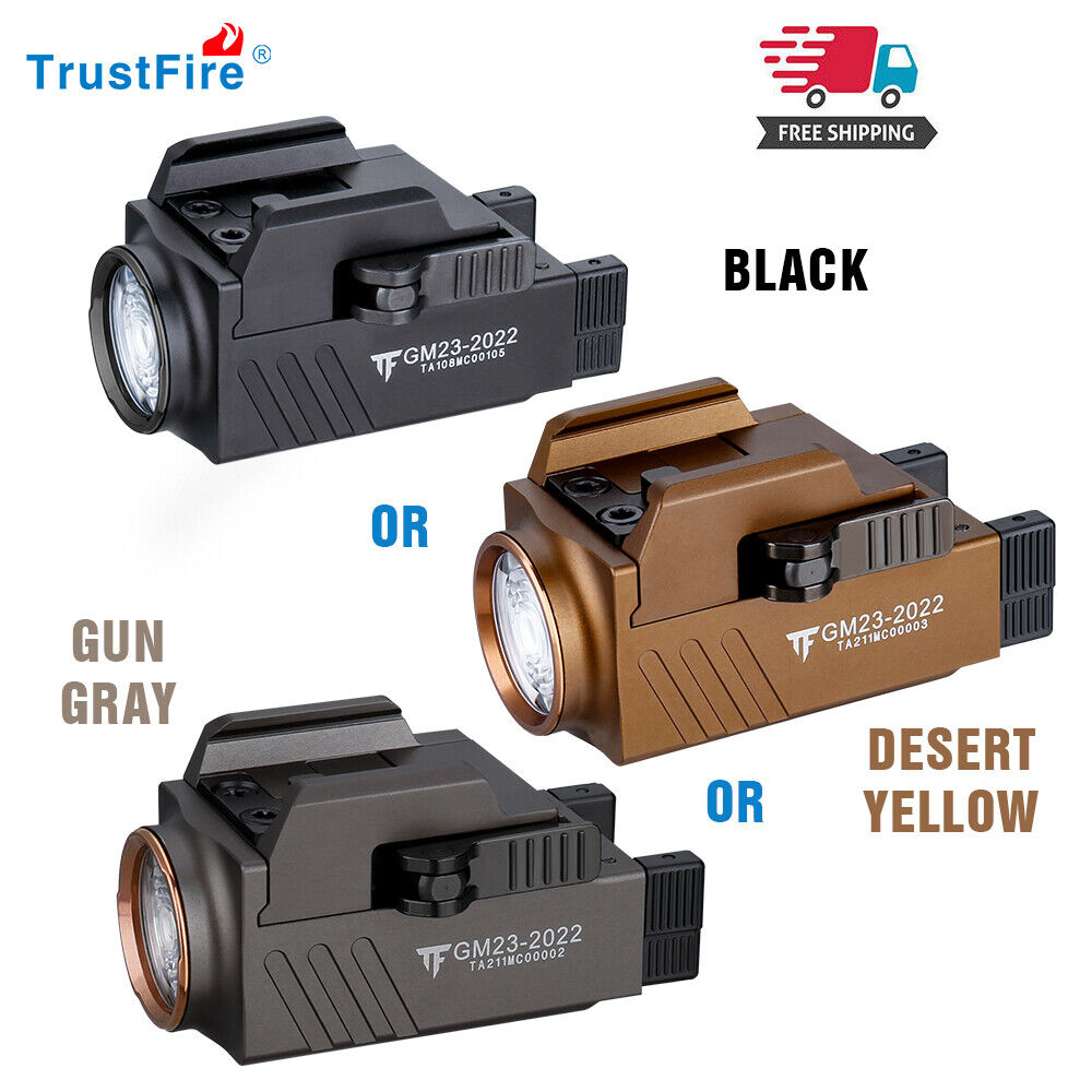 Trustfire GM23 Compact Tactical Handgun USB Rechargeable Light LED Flashlight
