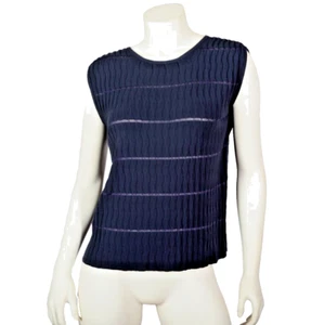 Canotta Giorgio Armani blu a costine taglia 48 - Foto 1 di 8