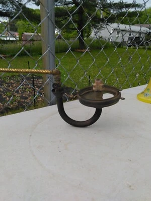 Aplique de pared antiguo victoriano ornamentado con brazo oscilante de gas cobre latón Foto 1 de 4