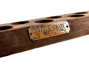 Antique Mutual Oil Wooden Store Advertising Display Kansas City MO ks gas - Picture 1 of 6