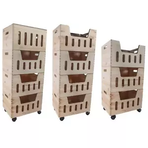 Scatole impilabili in legno | Scatole giocattolo in legno semplice | Scaffalatura casse per alimenti - Foto 1 di 83