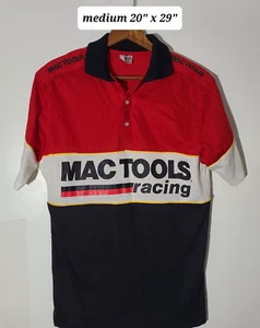 Vintage 80’s Mac Tools Racing Color Block Spellout Herren Medium Swingster Polo USA - Bild 1 von 5